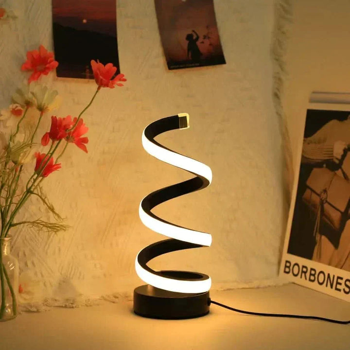 Justerbar Spiral LED Bordlampe med Blødt Lys