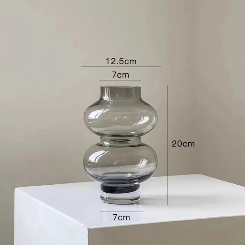To-Trins Gul Glasvase i Letvægtsglas