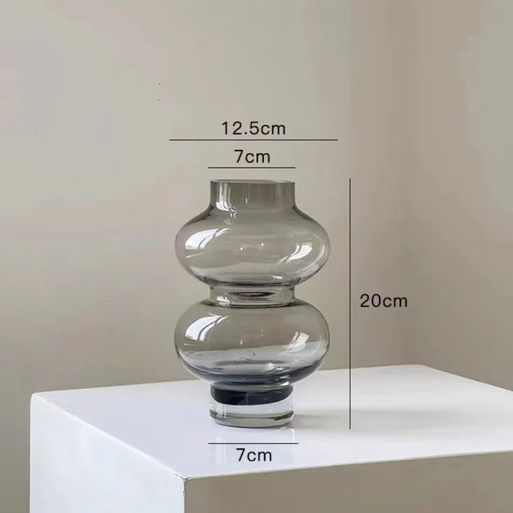To-Trins Gul Glasvase i Letvægtsglas
