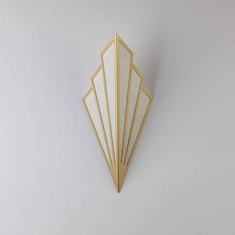 Art Deco Vifteformet Væglampe i Sort og Guld