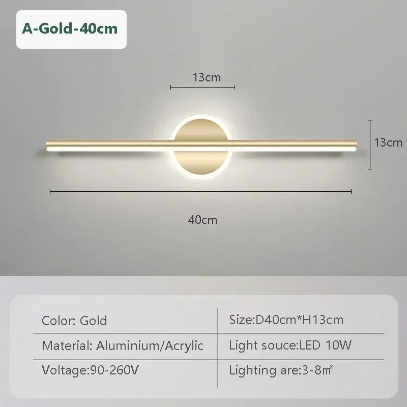 Elegant Minimalistisk LED Væglampe til Badeværelse og Soveværelse