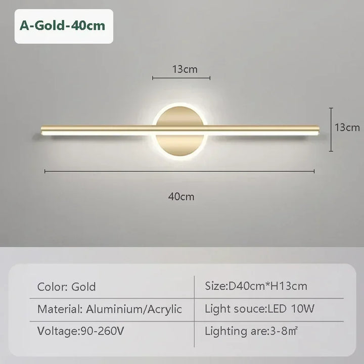 Elegant Minimalistisk LED Væglampe til Badeværelse og Soveværelse