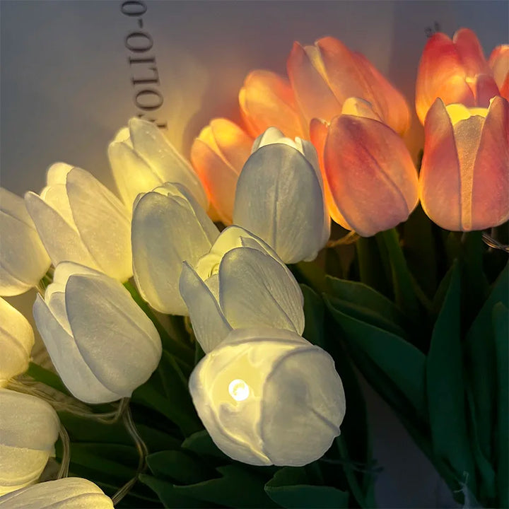 LED Faux Tulipan Bouquet Lampe til Bryllup og Hjemmedekoration