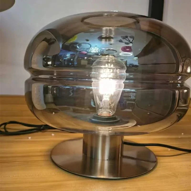 Skandinavisk Glas Bordlampe i Klar, Røggrå eller Cognac