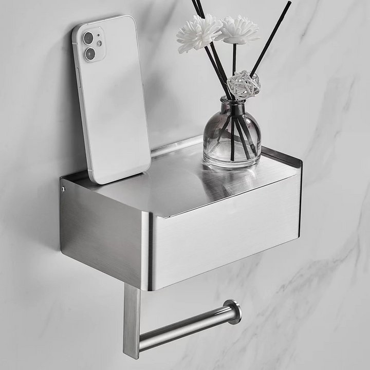 Elegant Metal Toiletpapirholder i Sort eller Sølv