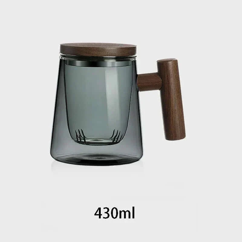 Varmebestandig Glas Teekop med Si og Låg i Elegant Design