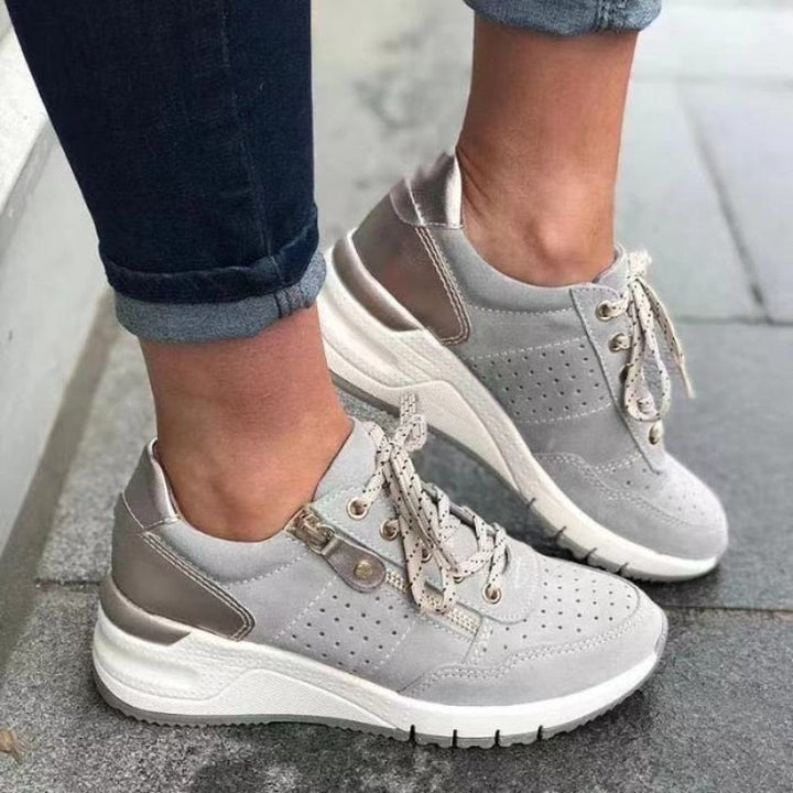 Marie | Dame fritidssneakers med rund tå og snørebånd