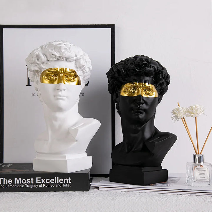 Håndlavet David Hoved Bust i Resin - Moderne Abstrakt Skulptur