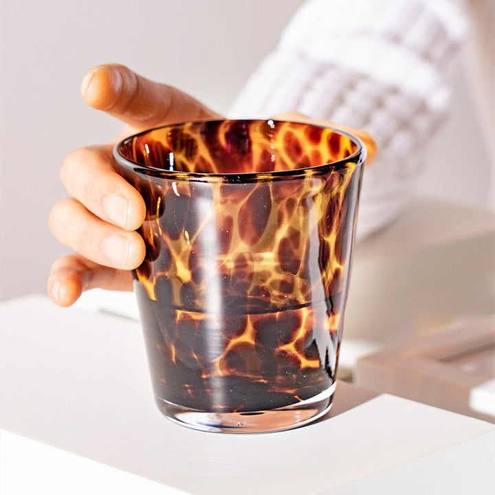 Leopardprint Vintage Cocktailglas i Borosilikatglas - Sæt med 4