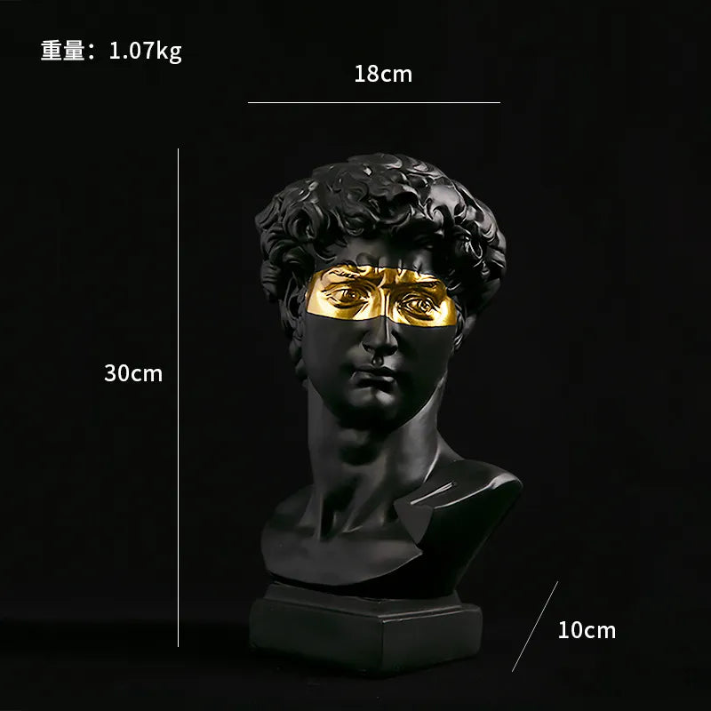 Håndlavet David Hoved Bust i Resin - Moderne Abstrakt Skulptur