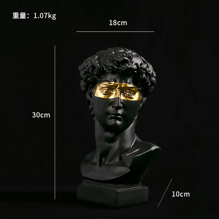 Håndlavet David Hoved Bust i Resin - Moderne Abstrakt Skulptur