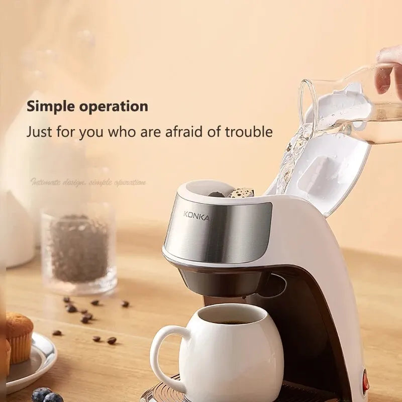 Kompakt 2-i-1 Kaffe- og Te-Maker med Hurtig Opvarmning, 300 ml