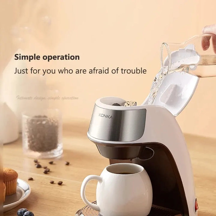 Kompakt 2-i-1 Kaffe- og Te-Maker med Hurtig Opvarmning, 300 ml
