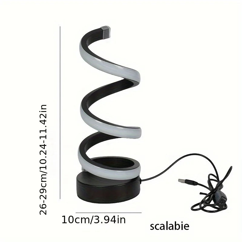 Moderne Justerbar Spiral LED Bordlampe i Metal