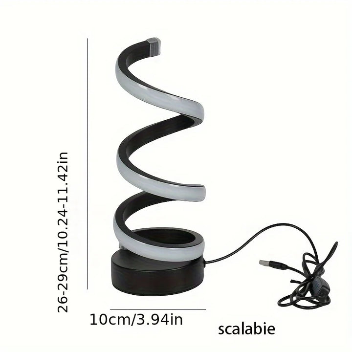 Moderne Justerbar Spiral LED Bordlampe i Metal