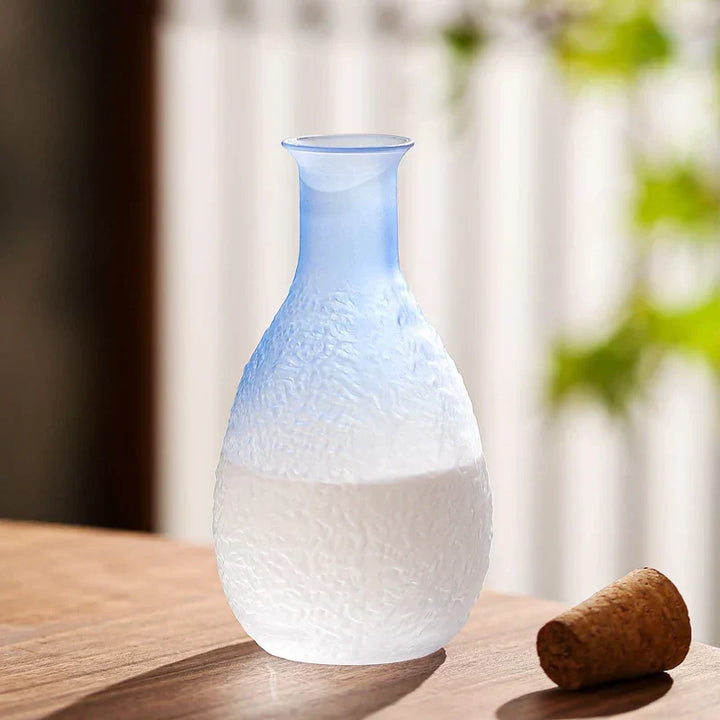 Ombre Blå Glas Sake Sæt med Karaffel og Kopper