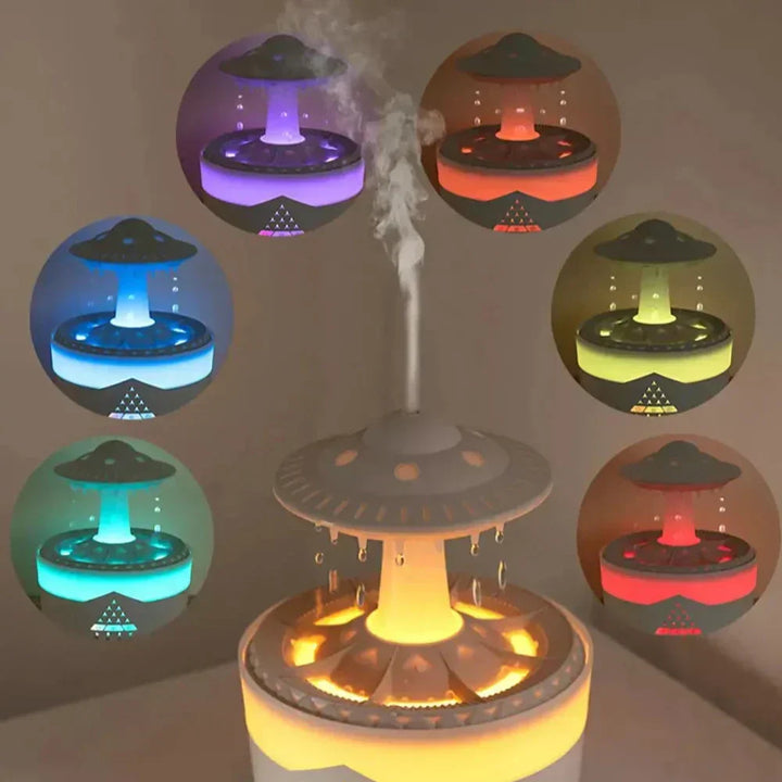 Ultralyd Aromaterapi Luftfugter med Fjernbetjening - Moderne UFO-design