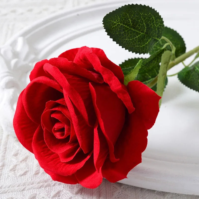 Realistisk Kunstig Rose Bouquet i Velvet - 20 Livagtige Blomster