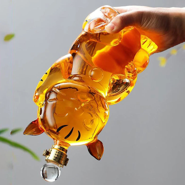 Kat Formet Glas Karaffel 1000ml Håndlavet