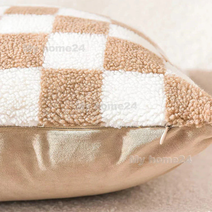 Ternet Faux Fur Pudevår i Khaki og Kaffe