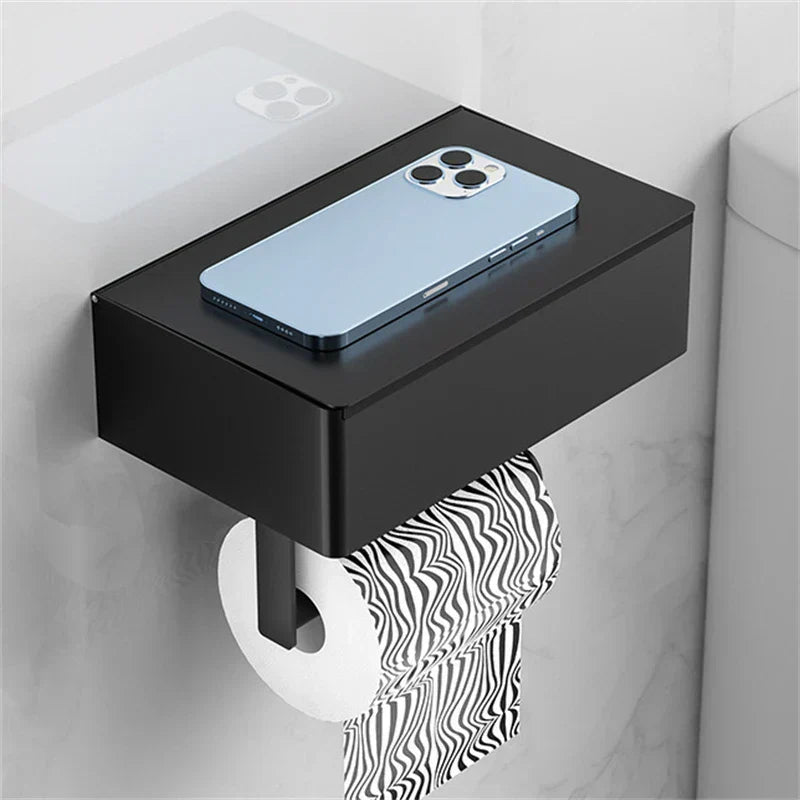 Elegant Metal Toiletpapirholder i Sort eller Sølv