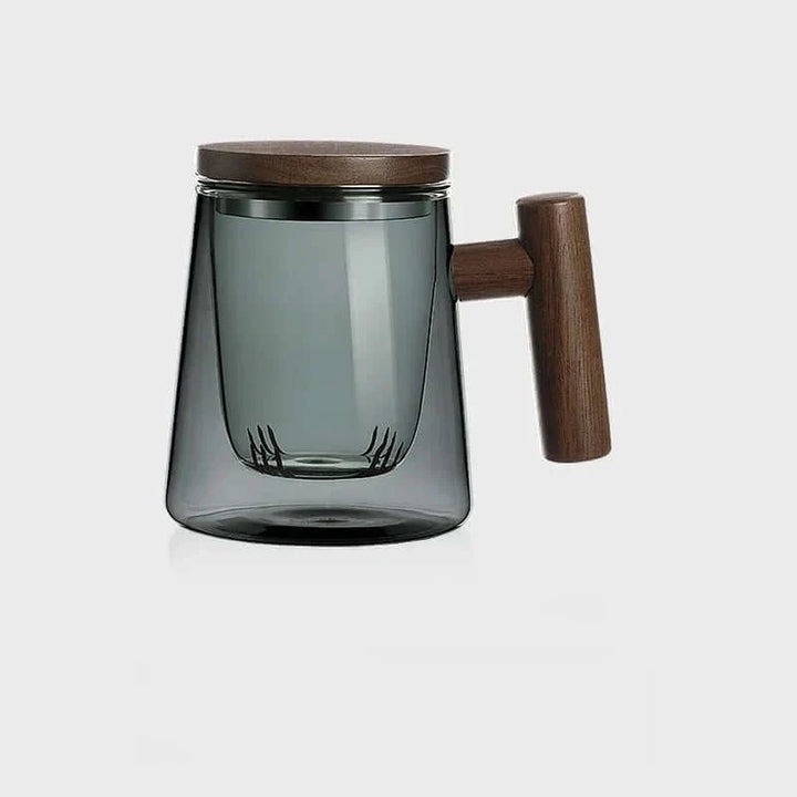 Varmebestandig Glas Teekop med Si og Låg i Elegant Design
