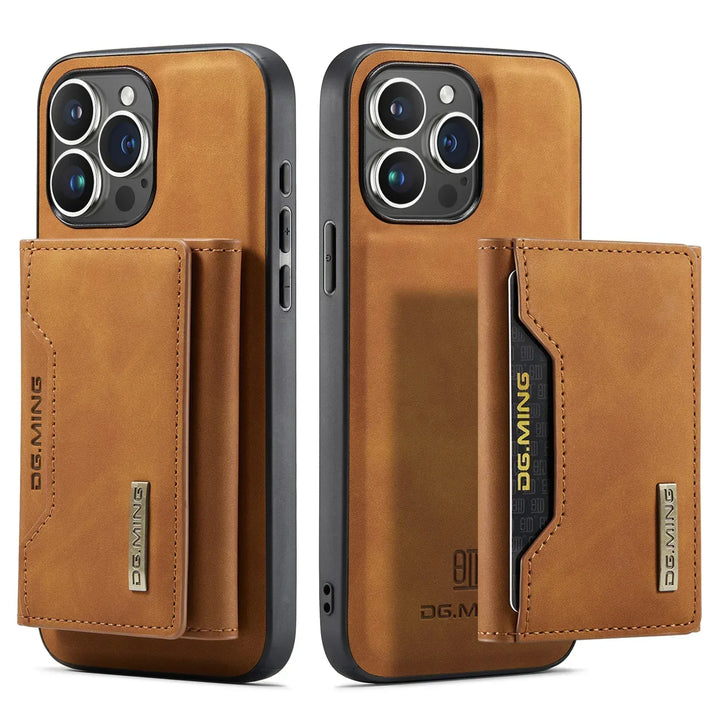 Magnetisk 2-i-1 iPhone Cover med Aftagelig Læderpung