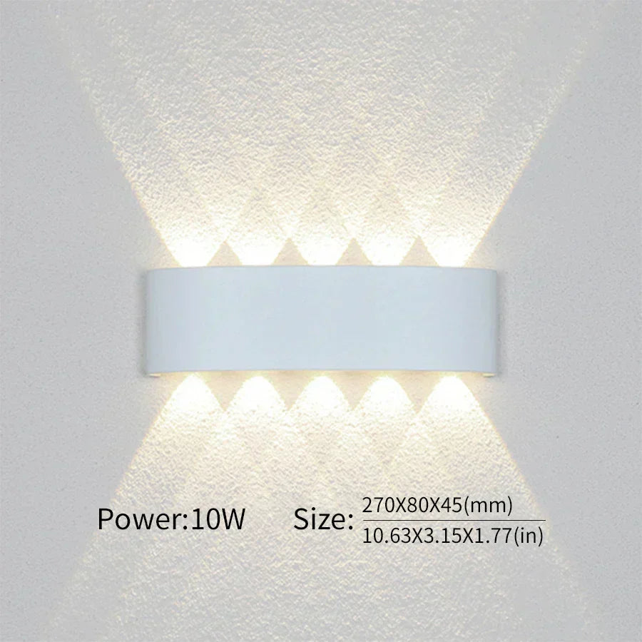 Minimalistisk Aluminium LED Væglampe til Indendørs og Udendørs Brug