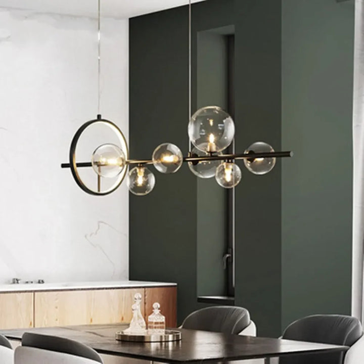 Moderne Metal Lysekrone med Klare Glasbobler og G9 Fatning