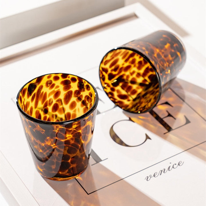 Leopardprint Vintage Cocktailglas i Borosilikatglas - Sæt med 4