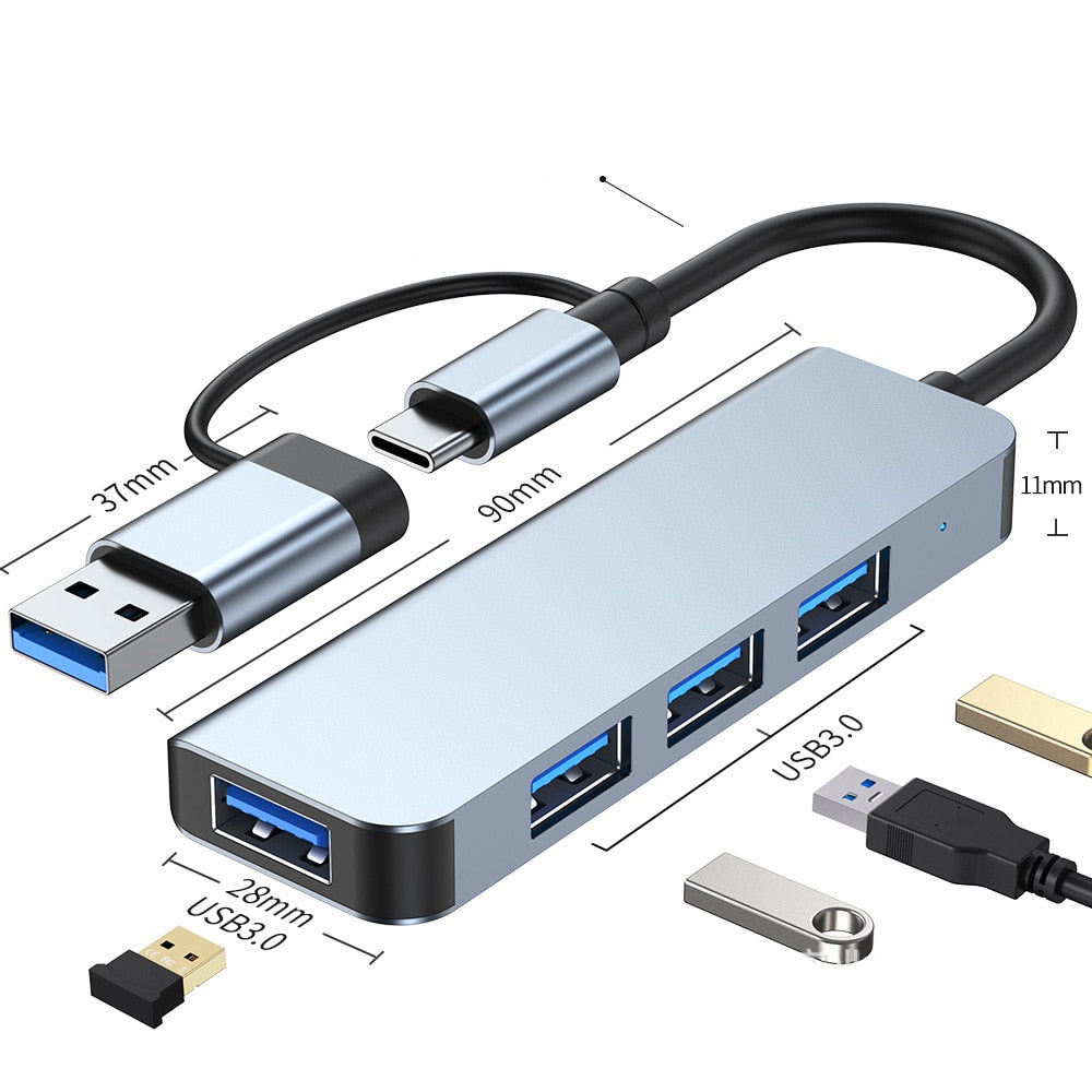 Thunderbolt 3 USB-C Hub med 4K HDMI, PD og SD/TF Kortlæser