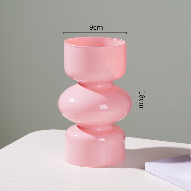 Farverig Glas Dyrevase - 18 cm