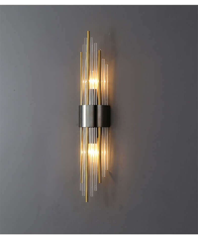Art Deco Væglampe i Guld med Op & Ned Skærme