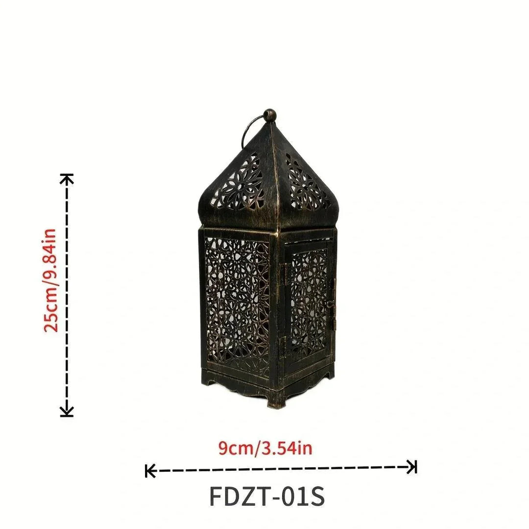 Orientalsk Metal Lanterne Lysestage med Vintage Design
