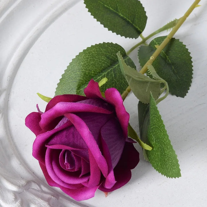 Realistisk Kunstig Rose Bouquet i Velvet - 20 Livagtige Blomster