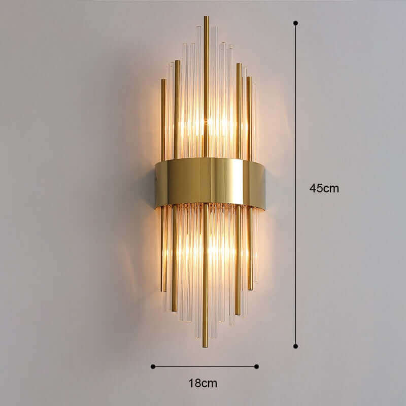 Art Deco Væglampe i Guld med Op & Ned Skærme