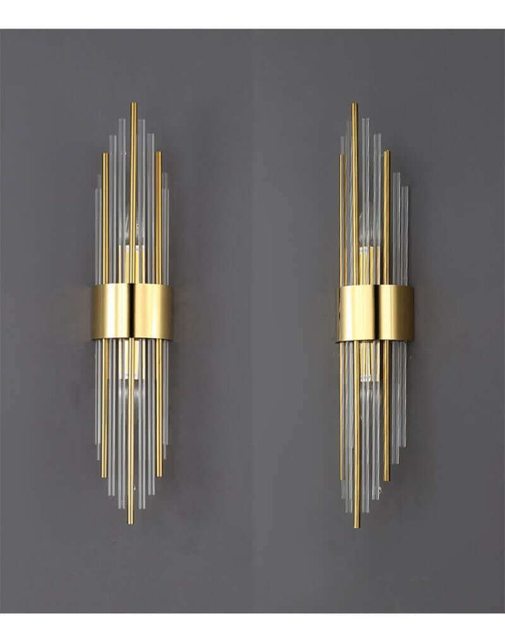 Art Deco Væglampe i Guld med Op & Ned Skærme