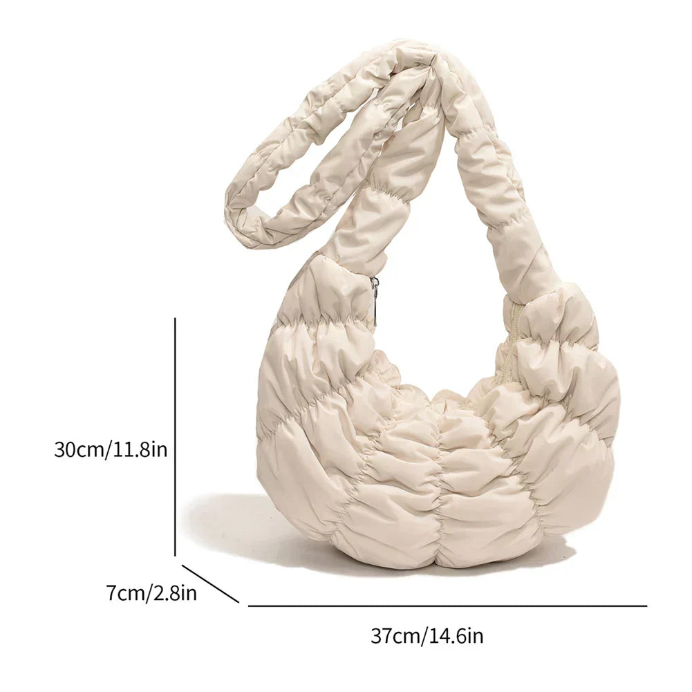 Puff Croissant Skuldertaske i Let Nylon
