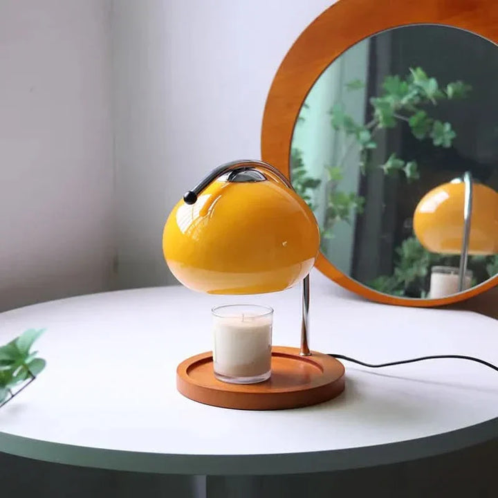 Moderne Metal- og Glasbordlampe med Energibesparende LED-lys