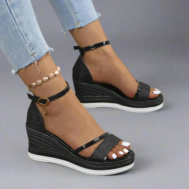 Emma | Dame Plateau Kilehæle Sandaler Med Åben Tå