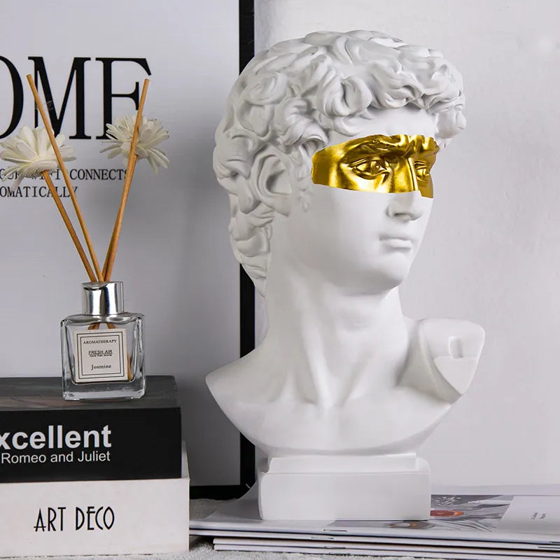 Håndlavet David Hoved Bust i Resin - Moderne Abstrakt Skulptur