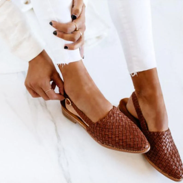 Verena | Damernes Forårs Flettede Slingback-Ballerinas