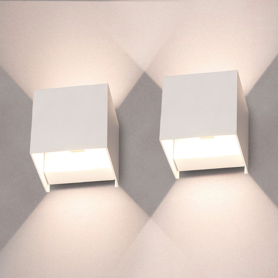 Moderne LED Cube Væglamper med Varm Hvid Belysning - 1+1 Gratis
