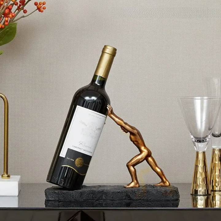 Moderne Metal Vinflaskeholder i Guld eller Sølv