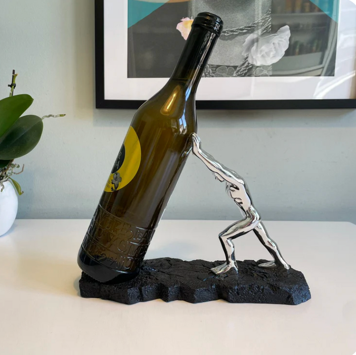 Moderne Metal Vinflaskeholder i Guld eller Sølv