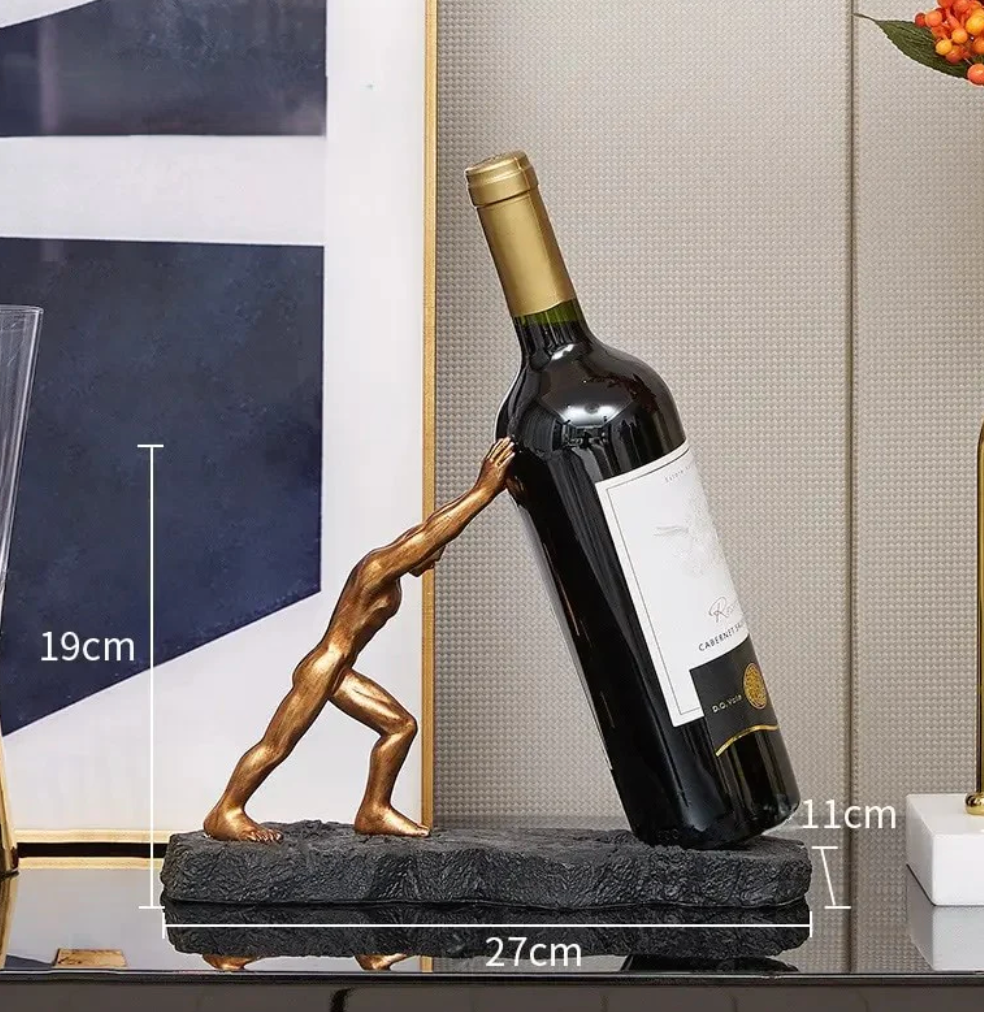 Moderne Metal Vinflaskeholder i Guld eller Sølv