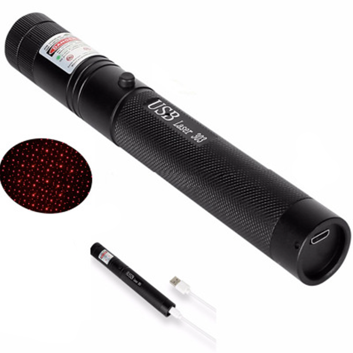 Genopladelig Laserpointer med Justerbar Fokus og Sikkerhedslås