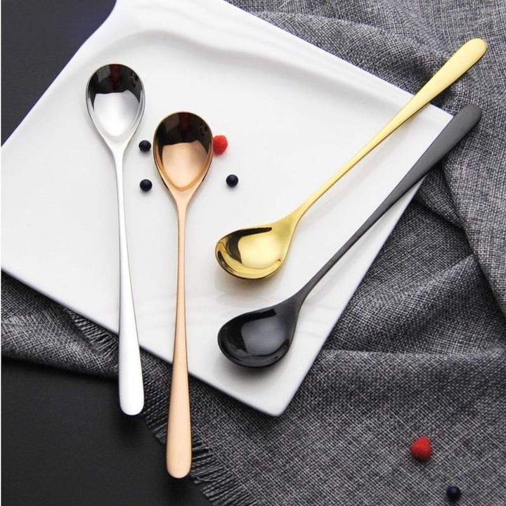 Elegant Dessert Ske med Tidøst Design i Rustfrit Stål