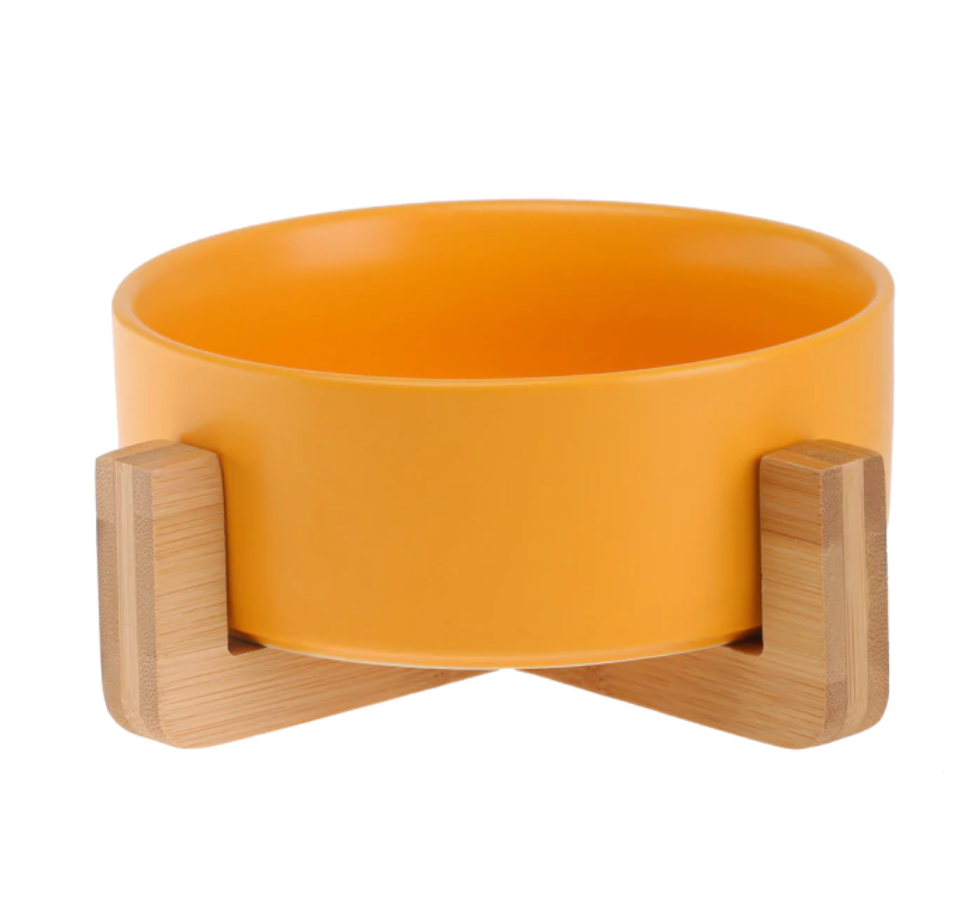 Stilfuld Keramisk Foderkål med Bambusbasis til Kæledyr