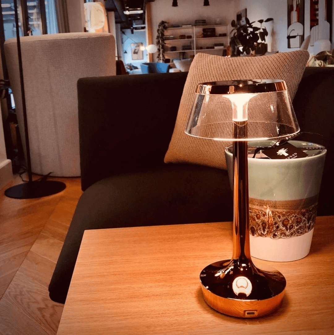 Genopladelig Touch Control Bordlampe i Krystaldesign
